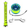 4ft Yellow Scuba Diving SMB, Open Bottom Surface Marker Buoy with Safety Sausage with 49ft Alloy Dive Reel and Double-Ended Bolt Clip for Underwater Sports Blue view 1