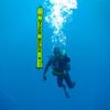 4ft Yellow Scuba Diving SMB, Open Bottom Surface Marker Buoy with Safety Sausage with 49ft Alloy Dive Reel and Double-Ended Bolt Clip for Underwater Sports Blue view 3