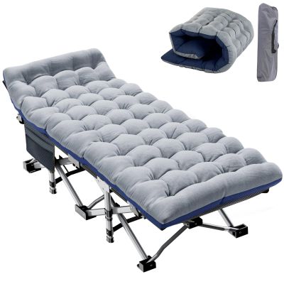 Slsy Oversized XXL Folding Camping Cot for Adults with Pad, Padded Portable Sleeping Cots, Camp Bed with Carry Bag for Outdoor Travel, Beach, Hiking