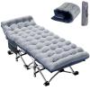 Slsy Oversized XXL Folding Camping Cot for Adults with Pad, Padded Portable Sleeping Cots, Camp Bed with Carry Bag for Outdoor Travel, Beach, Hiking view 1