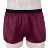 Lejafay Men's Shiny Loose Satin Boxer Shorts Sissy Panties Gay Underwear Short Pants Wine Red Medium view 2