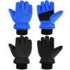 SATINIOR 2 Pairs Kids Waterproof Snow Gloves Boys Girls Windproof Winter Warm Ski Gloves for Cold Weather(12-14 Years,Blue, Black) view 1