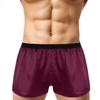 Lejafay Men's Shiny Loose Satin Boxer Shorts Sissy Panties Gay Underwear Short Pants Wine Red Large view 1
