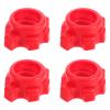 4pcs Dumbbell Hex Nut Plastic Screw for Barbell Dumbbell Collars 1 Inch for Dumbell Weight Lifting Fitness Training Red