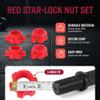 4pcs Dumbbell Hex Nut Plastic Screw for Barbell Dumbbell Collars 1 Inch for Dumbell Weight Lifting Fitness Training Red view 4