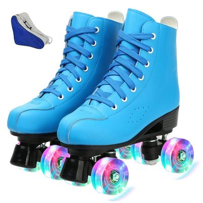 XUDREZ Roller Skates for Women Men Shiny Double Row Four Wheels Roller Skates Womens Roller Skates with Shoes Bag