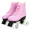 XUDREZ Roller Skates Womens, Shiny High Top PU Leather Classic Double-Row Roller Skates for Women and Men Adjustable Double Row 4 Wheels Indoor Outdoor Roller Skates for Beginner a Shoes Bag view 3