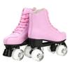 XUDREZ Roller Skates Womens, Shiny High Top PU Leather Classic Double-Row Roller Skates for Women and Men Adjustable Double Row 4 Wheels Indoor Outdoor Roller Skates for Beginner a Shoes Bag view 4