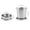 Agatige 250ml Stainless Steel Collapsible Cup, 4-Folding Portable Camping Mug Travel Cup with Lid and Keychain for Outdoor Drinking view 3
