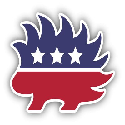 Porcupine Libertarian Mascot Vinyl Sticker Decal