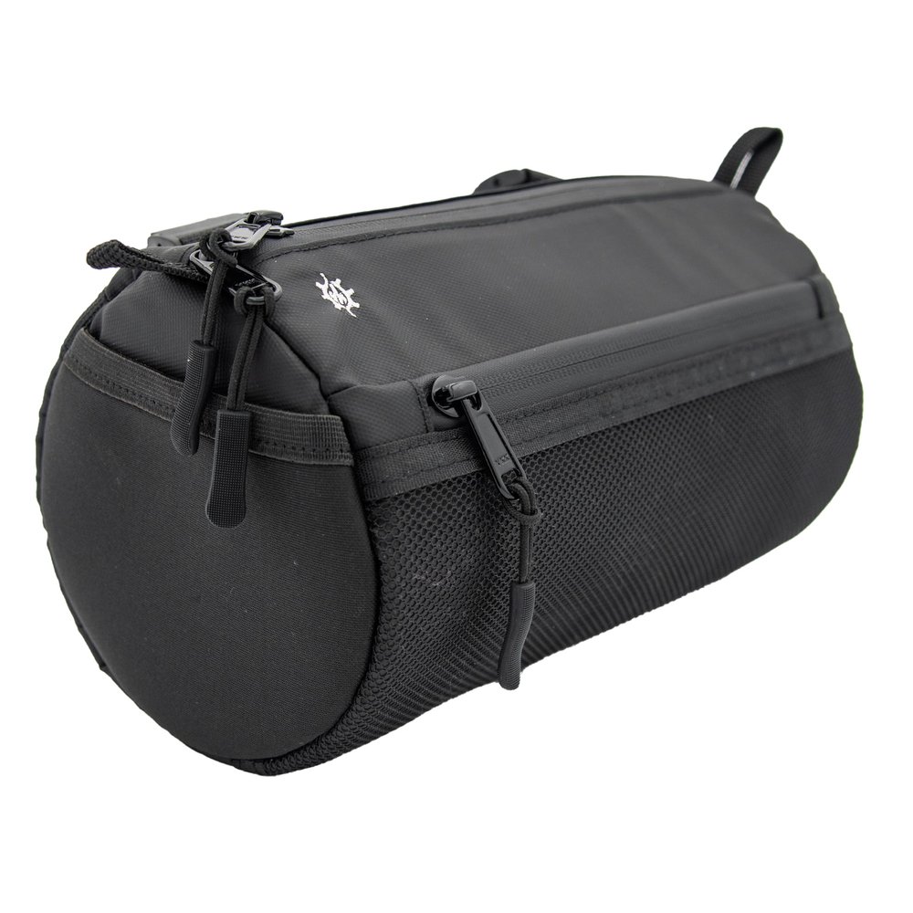 Lumiere & Co. Bike Handlebar Bag Minimalist Design 3 Size options, Multiple Colors Clip Straps, Hook & Loop, Shoulder Strap (Black, Medium)