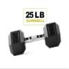 PRCTZ Rubber Encased Hex Dumbbell, 35lbs Single (35) view 2