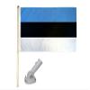 5' Wooden Flag Pole Kit W/Nylon White Bracket 3x5 Estonia Country Poly Flag view 1