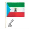 5' Wooden Flag Pole Kit W/Nylon White Bracket 3x5 Equatorial Guinea Poly Flag view 1
