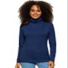 Felina Womens Long Sleeve Cotton Modal Turtleneck Top (Navy, X-Large) | Breathable Lightweight Layering Essential | Soft Fitted Turtleneck Sweater | Versatile Comfortable Base Layer view 1