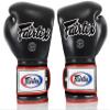 Fairtex BGV9 Muay Thai for Professional Boxers & Trainers |Mexican Style Glove for Hard Hitters | MMA Gloves for Martial Arts|Light Weight & Shock Absorbent 12 oz Boxing Gloves-Black/White/Red Piping view 3