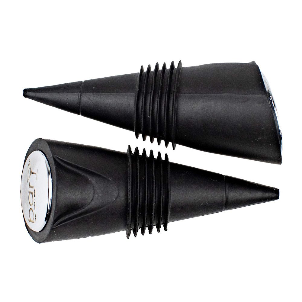 BARY3 BLACK SOFT WINE STOPPERS - 4 SETS OF 2 SILICONE WINE STOPPERS (8)