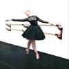 Athletic Bar Double Bar Fixed Height Wall Mount Ballet Barre System Traditional Wood, 7 FT Long, 2.0" Diameter Made of 2 Bars 3.5 Ft Each, Black Brackets view 3