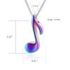 XSMZB Music Note Cremation Jewelry for Ashes Human Pet Keepsake Urn Necklace for Women Men Funeral Memorial Ash Pendant(Colorful-1) view 2