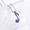 XSMZB Music Note Cremation Jewelry for Ashes Human Pet Keepsake Urn Necklace for Women Men Funeral Memorial Ash Pendant(Colorful-1) view 3