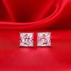 TTVOVO 925 Sterling Silver Stud Earrings Princess Cut Cubic Zirconia Sparkling Simulated CZ Diamond Earrings for Women Men Square 4 Prong Ear Studs Piercing Earrings Hypoallergenic Jewelry Gifts, 6MM view 4