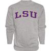 Blue 84 Men's LSU Tigers Arching Team Name Dark Heather Crewneck Sweatshirt, Lsu Tigers Dark Heather, X-Large view 1