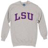 Blue 84 Men's LSU Tigers Arching Team Name Dark Heather Crewneck Sweatshirt, Lsu Tigers Dark Heather, X-Large view 2