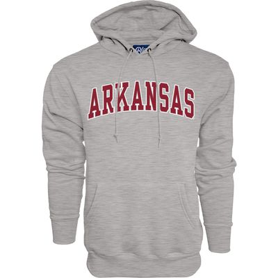Blue 84 Men's Arkansas Razorbacks Arching Team Name Dark Heather Hoodie, Arkansas Razorbacks Dark Heather, Small