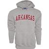 Blue 84 Men's Arkansas Razorbacks Arching Team Name Dark Heather Hoodie, Arkansas Razorbacks Dark Heather, Small view 1