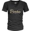 Blue 84 Women's Purdue Boilermakers Premium V-neck Tri Blend T Shirt, Purdue Boilermakers Black, X-Large view 3
