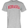 Blue 84 Men's Nebraska Cornhuskers Arching Team Name Dark Heather Short Sleeve T Shirt, Nebraska Cornhuskers Dark Heather, Medium view 1