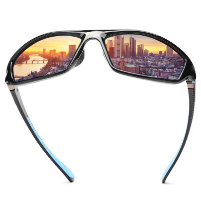 MIRYEA Polarized Sports Sunglasses for Men Women Cycling Running Driving Glasses (S012-Black Frame Ice Blue Lens)
