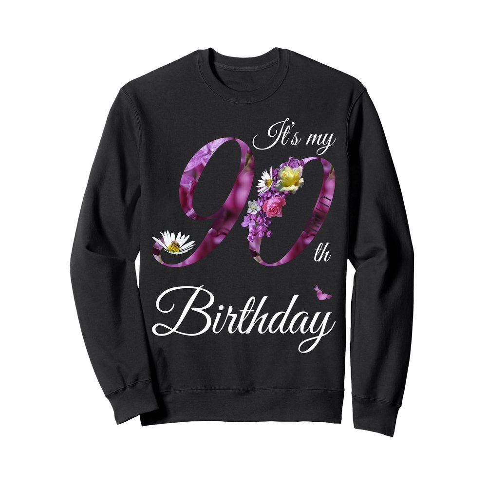 90 Year Old Shirt Floral 1935 It's My 90th Birthday Gift Sweatshirt