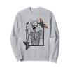 Vintage Butterfly Skeleton Smiling Skull drinking Coffee Sweatshirt view 1