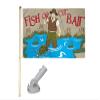 American Wholesale Superstore 5' Wood Flag Pole Kit Nylon White Bracket 3x5 Fish Or Cut Bait Fishing Poly Flag view 1
