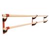 Athletic Bar Double Bar Fixed Height Wall Mount Ballet Barre System Traditional Wood, 3.5 FT Long, 2.0" Diameter (Black Brackets) view 4