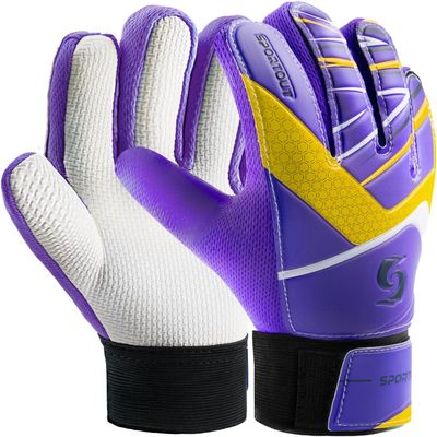 Sportout Kids Goalkeeper Gloves, Soccer Goalie Gloves with Double Wrist Protection and Non-Slip Wear Resistant Latex Material to Prevent Injuries