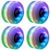 XCVXCV 4 Pack Luminous Roller Skate Wheels Outdoor Light up Roller Skate Wheels with Bearings Quad Roller Skate Wheels for Double Row Skating and Skateboard 32mm x 58mm (White) view 1