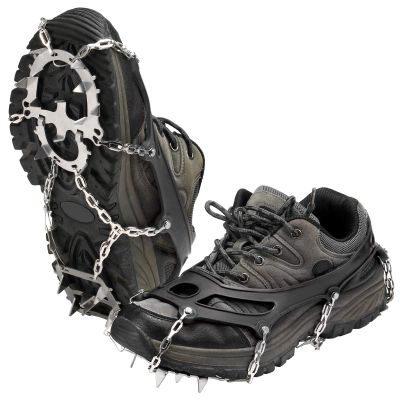 Lixada Ice Cleats Snow Grips 18 Spikes Traction Cleats Women Men Anti-Slip Ice Snow Grips with Storage Pouch for Walking Hiking Fishing Mountaineering