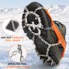 Lixada Ice Cleats Snow Grips 18 Spikes Traction Cleats Women Men Anti-Slip Ice Snow Grips with Storage Pouch for Walking Hiking Fishing Mountaineering view 4