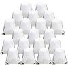 BeeGreen Drawstring Bags Backpacks Bulk, 20 Pieces White Gym Cinch Bags, String Backpack for Sports Sack, Personlized Sackpacks DIY Heat Vinyl view 1