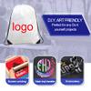 BeeGreen Drawstring Bags Backpacks Bulk, 20 Pieces White Gym Cinch Bags, String Backpack for Sports Sack, Personlized Sackpacks DIY Heat Vinyl view 2