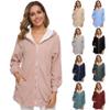 Andongnywell Women Plus Size Winter Warm Hoodie Coat Wool Zipper Cotton Outwear Lamb Wool Hooded Cardigan Jacket (Army Green,M) view 4