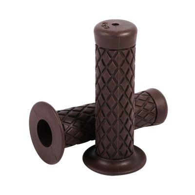 22mm 7/8" Motorcycle Handlebar Grips, Rubber Handlebar Hand Grips for BMX Road Mountain Bike(Dark Brown)