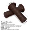 22mm 7/8" Motorcycle Handlebar Grips, Rubber Handlebar Hand Grips for BMX Road Mountain Bike(Dark Brown) view 2