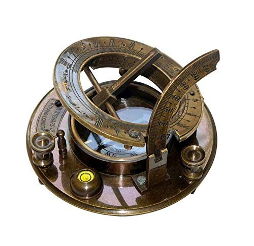 Go Confidently Marine Brass Nautical Navigational Compass with Leather case