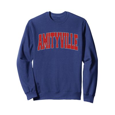 AMITYVILLE NY NEW YORK Varsity Style USA Vintage Sports Sweatshirt