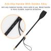 Coolrunner Riding Crop for Horse, 18 Inch Horse Whip with PU Leather Equestrianism Horse Crop Double Slapper Horse Whip Black Crops for Horses (Black) view 3