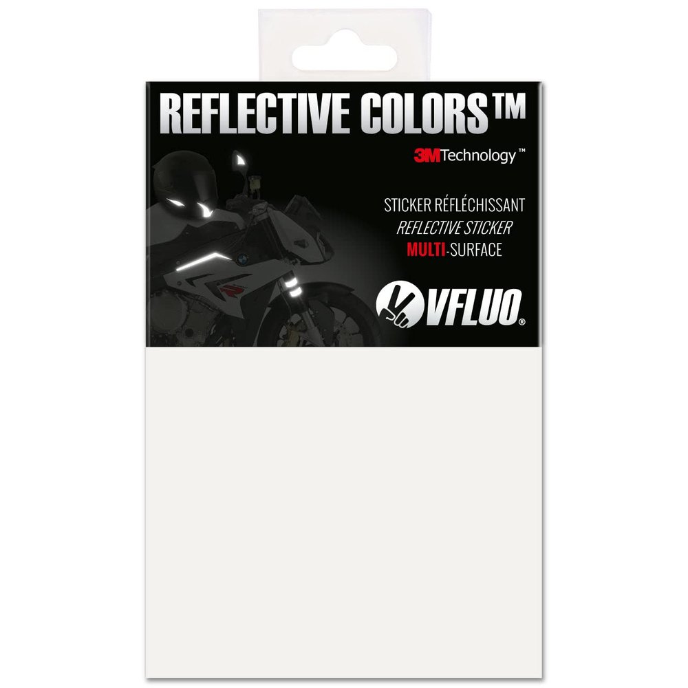 VFLUO - Reflective Sticker Sheet for Bike, Motorcycle, Scooter, Helmets, Stroller/Multi-use - DIY Adhesive board - 3M Technology - High Visibility - Discreet - Optimised adhesion