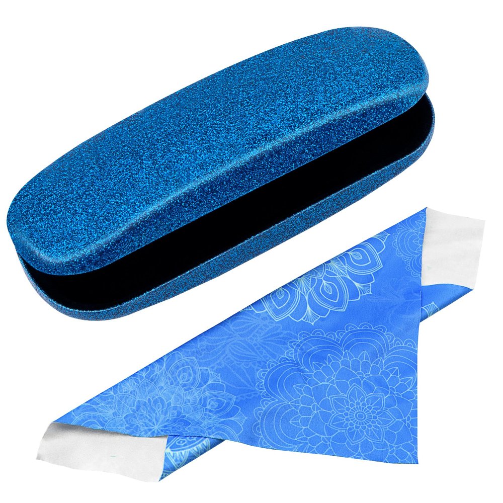 Aatacas Hard Shell Shiny Glasses Cases Eyeglasses Sunglasses Case with Matching Cleaning Cloth